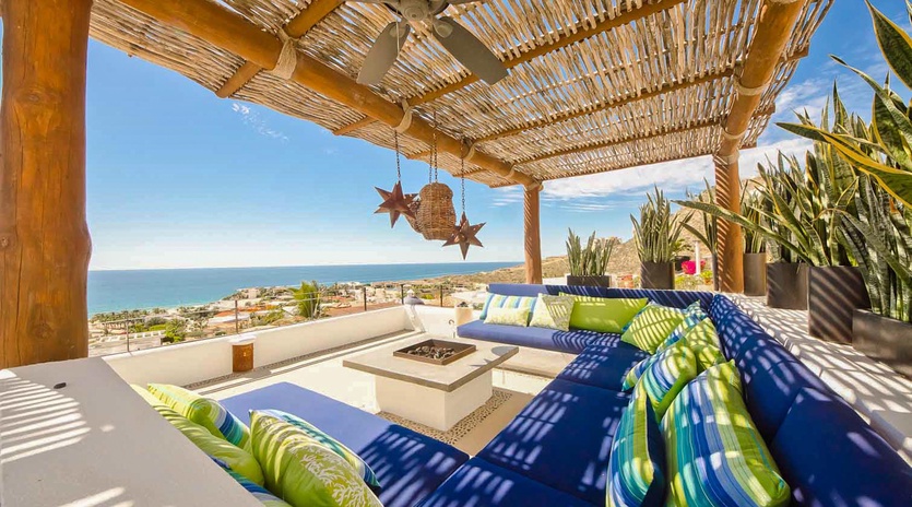 Shaded lounge area