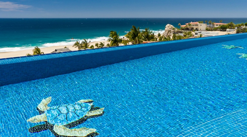 Infinity pool with ocean view