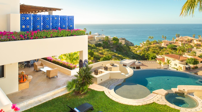 Patio with infinity pool and ocean view