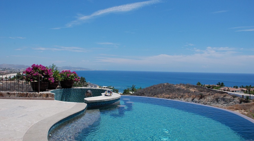 Infinity pool with ocean views