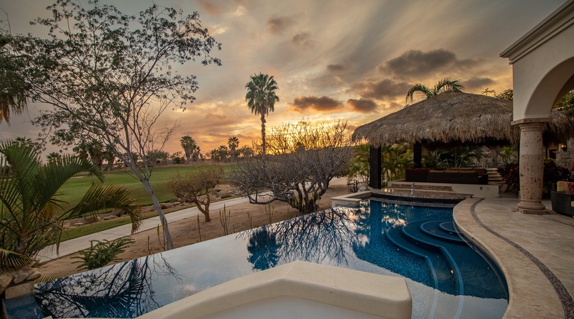 Poolside with sunset views
