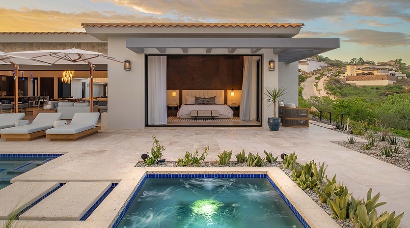 The property showcases a luxurious hillside setting with stunning natural landscape and modern architecture, perfect for your peaceful retreat.
