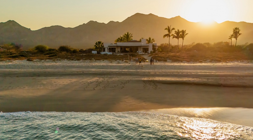 Beach views of villa
