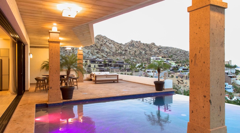 Modern pool deck with light features-4