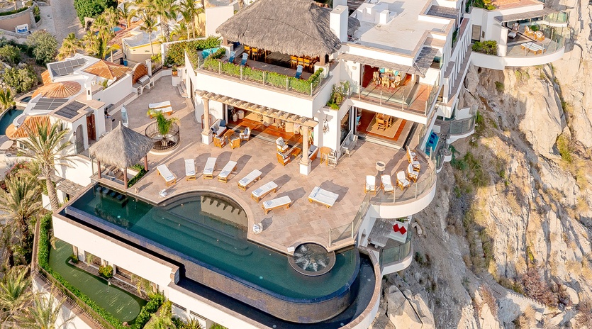 Bird's eye view of villa