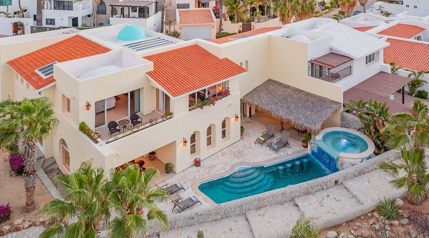 Bird's eye view of villa