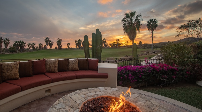 Sit around the cozy fire pit and enjoy a beautiful sunset