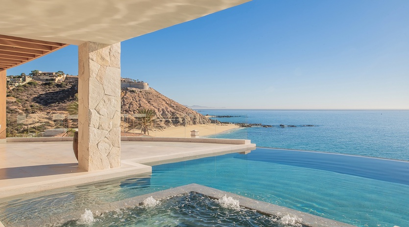 Infinity pool with incredible beachfront views