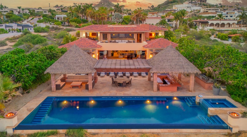Bird's eye view of villa