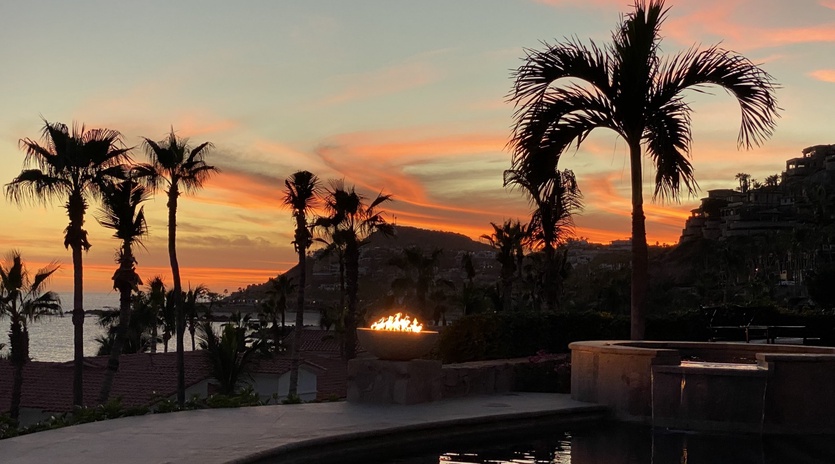 Sunset pool views