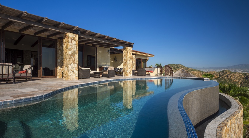 Infinity pool with ocean views