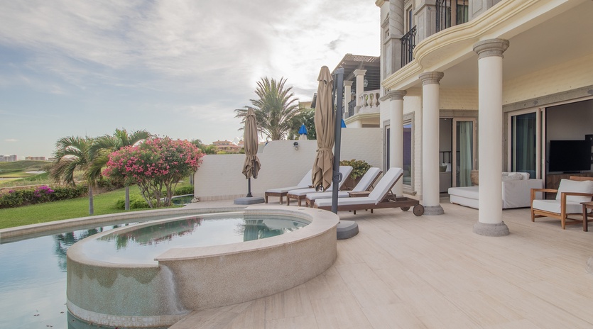 Jacuzzi and lounge chairs