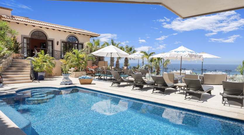 Poolside with ocean view