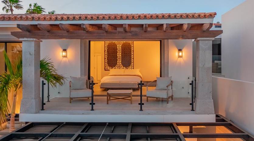 Exterior view of bedroom balcony