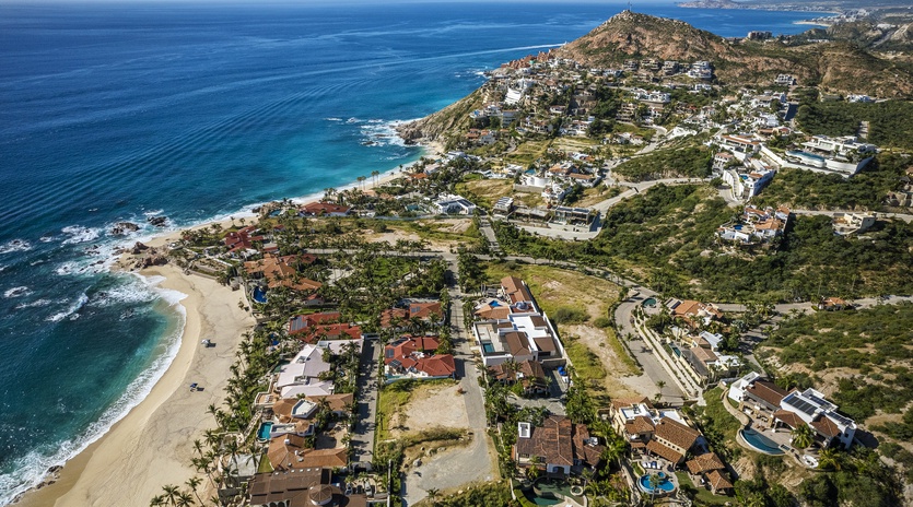 Aerial views of beach neighborhood