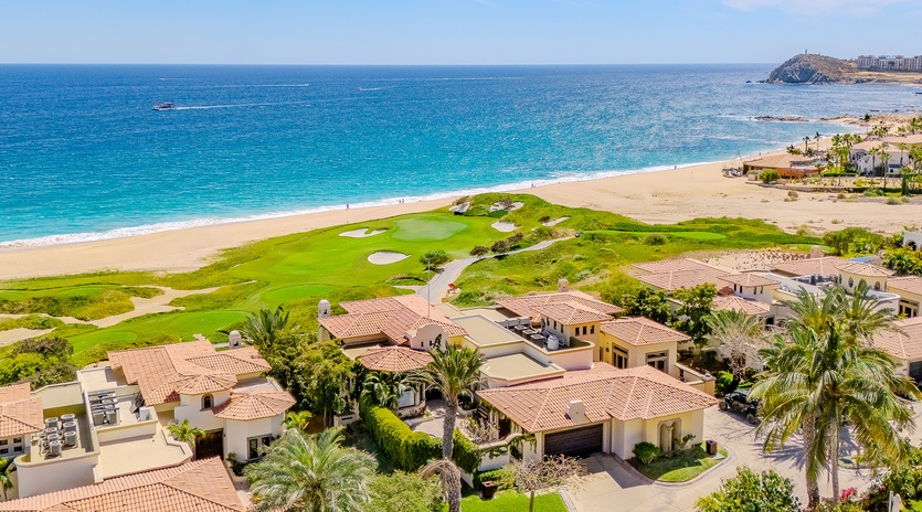 Aerial view of villa and ocean views