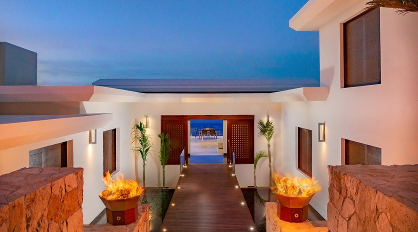 Gorgeous outdoor entryway to villa