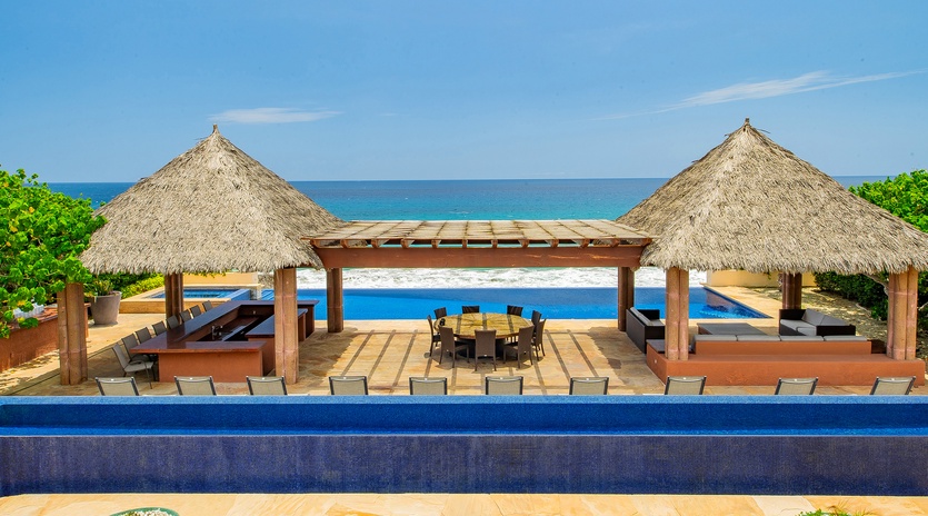Incredible patio with infinity pool and ocean views