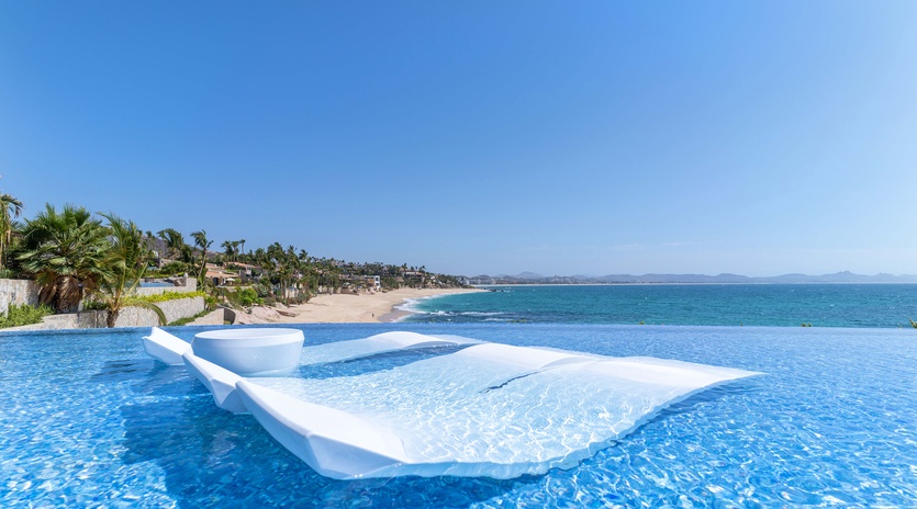 Poolside with incredible beachfront views