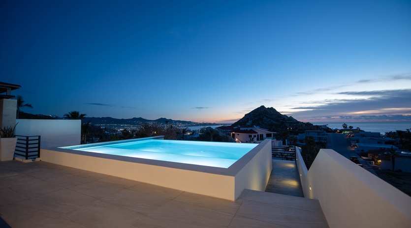 Poolside with gorgeous night views