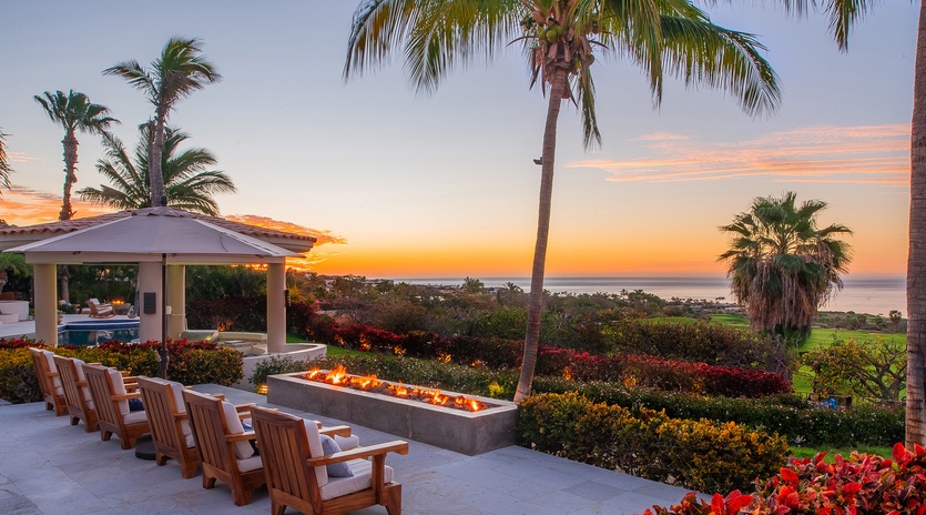Gorgeous patio with fire pit overlooking the ocean views