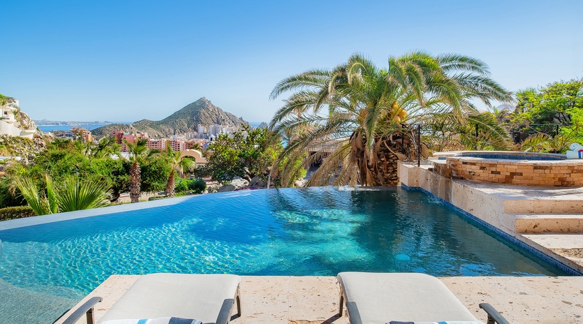 Lay poolside with incredible ocean views all around
