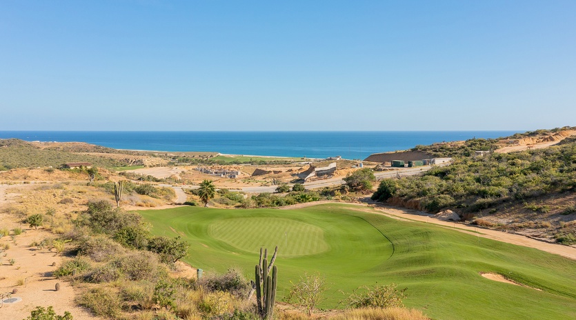 Golf course with ocean view