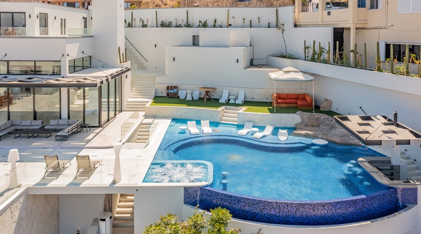 Aerial poolside view