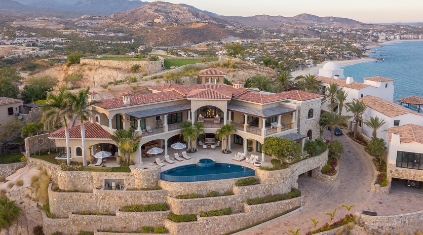 Bird's eye view of villa