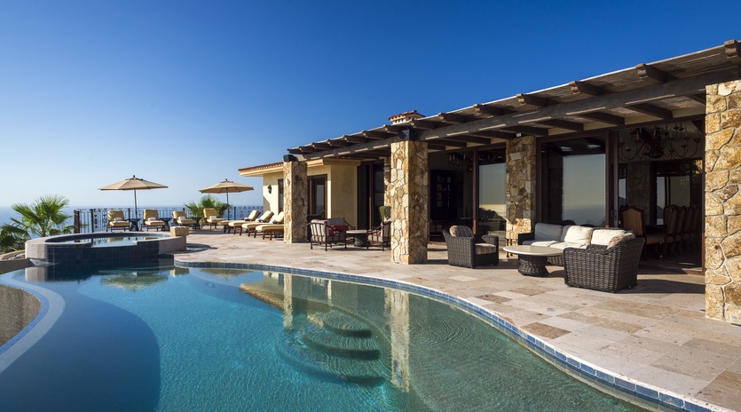 Patio with infinity pool