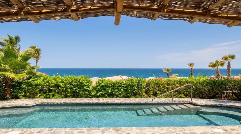 Poolside with an ocean view