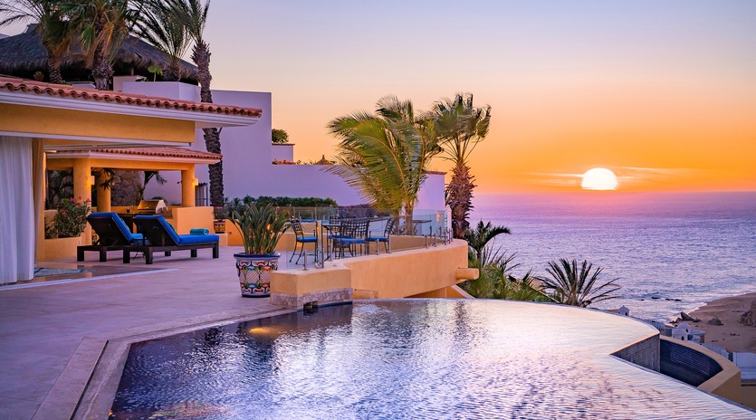 Gorgeous patio with infinity pool overlooking the ocean