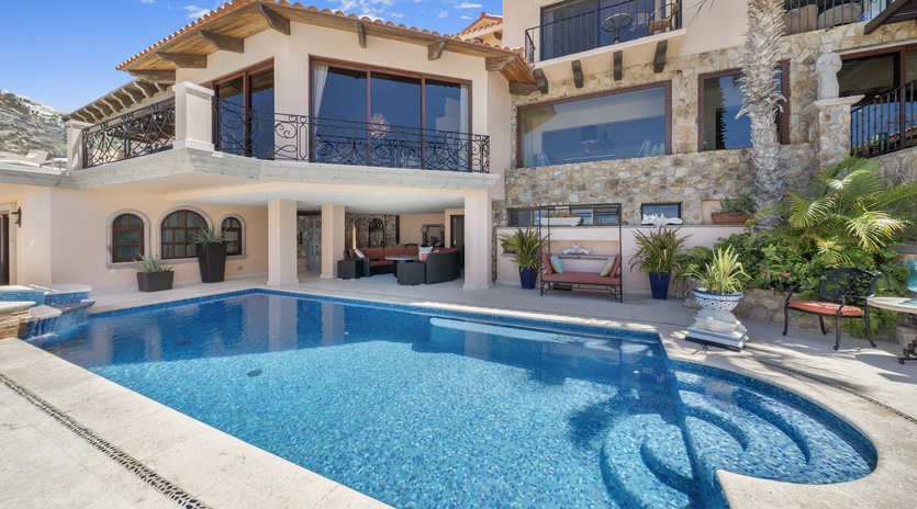 Poolside view of exterior