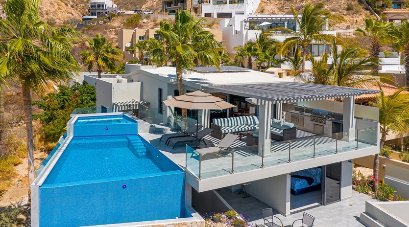 Aerial view of villa