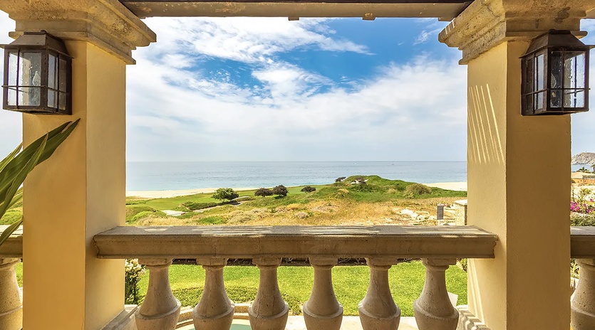 Terrace overlooking the ocean