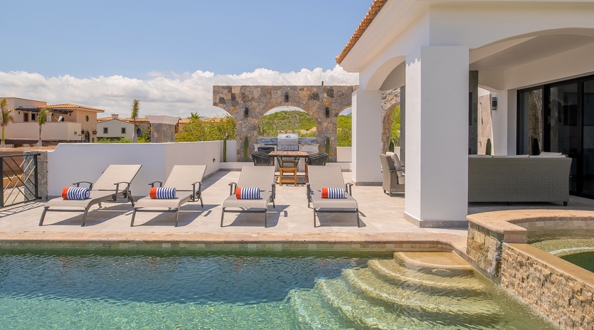 Lounging by the pool