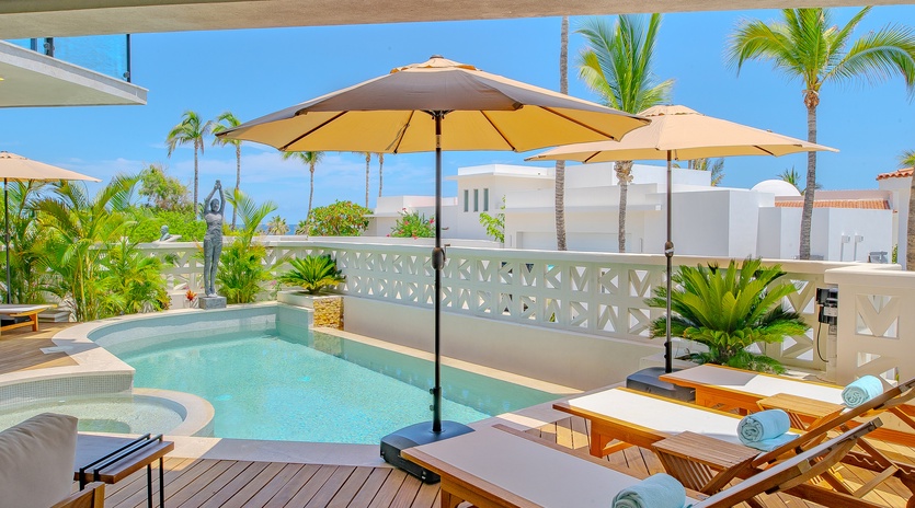 Poolside patio