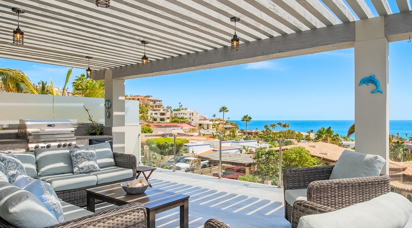 Patio with ocean views