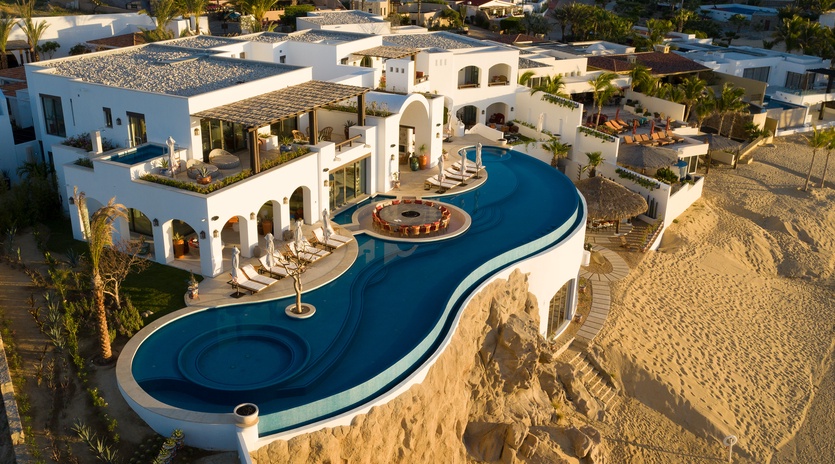 Aerial view of villa