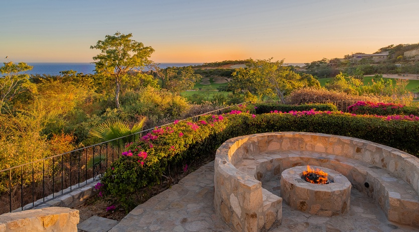 Fire pit with ocean views