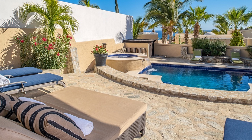 Lounge area by poolside