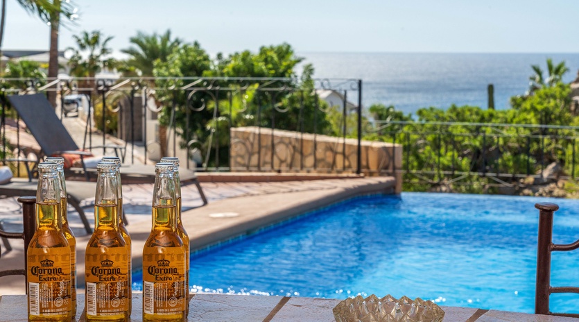 Poolside with an ocean view