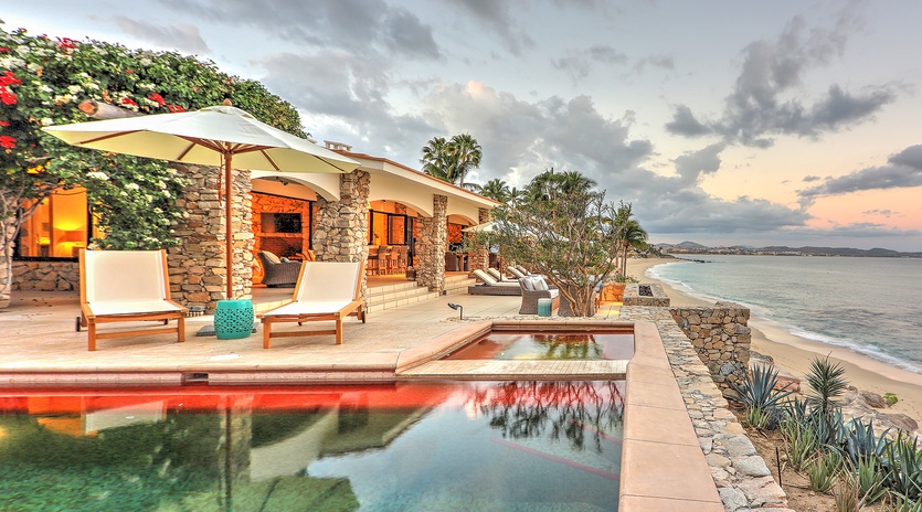 Poolside with beach view