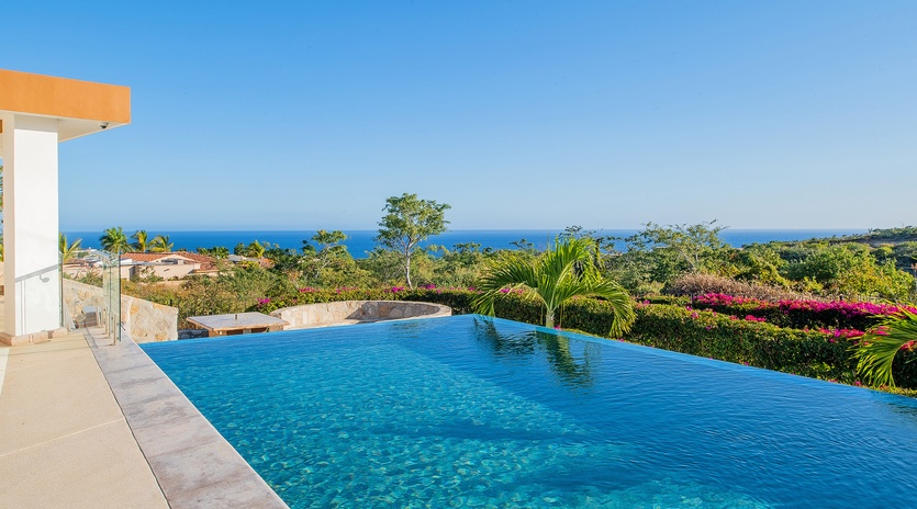 Infinity pool with ocean views