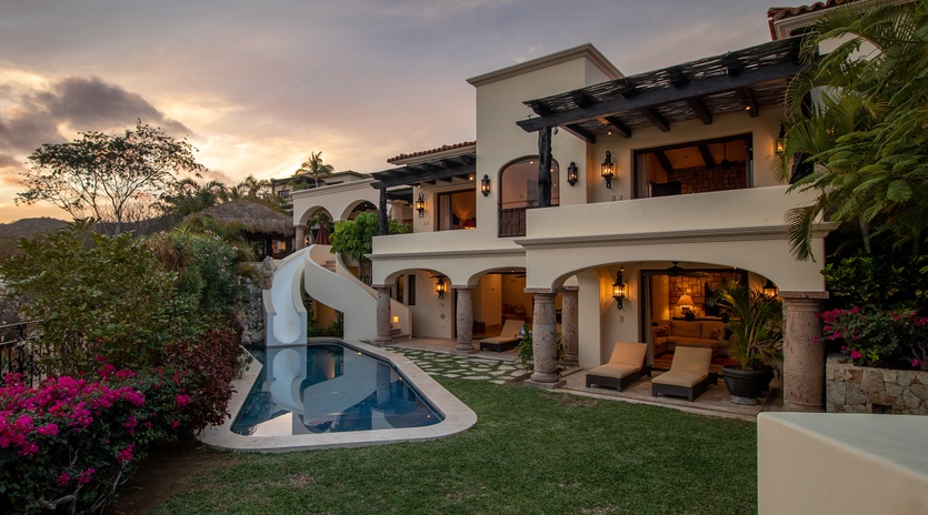 Poolside view of patio