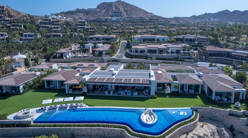 Bird's eye view of villa