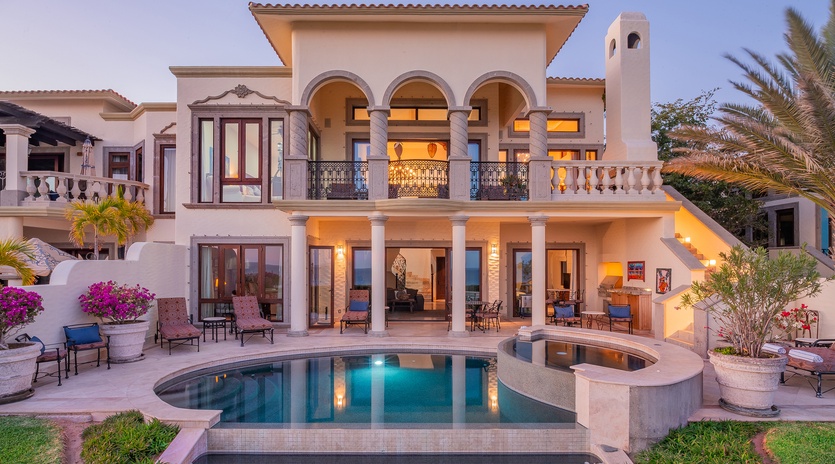 Poolside view of exterior