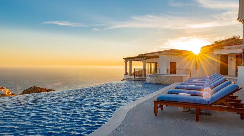 Pool at sunset