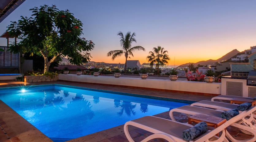 Incredible poolside during sunset