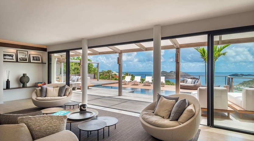 Living Room at WV ONE, Colombier, St. Barthelemy